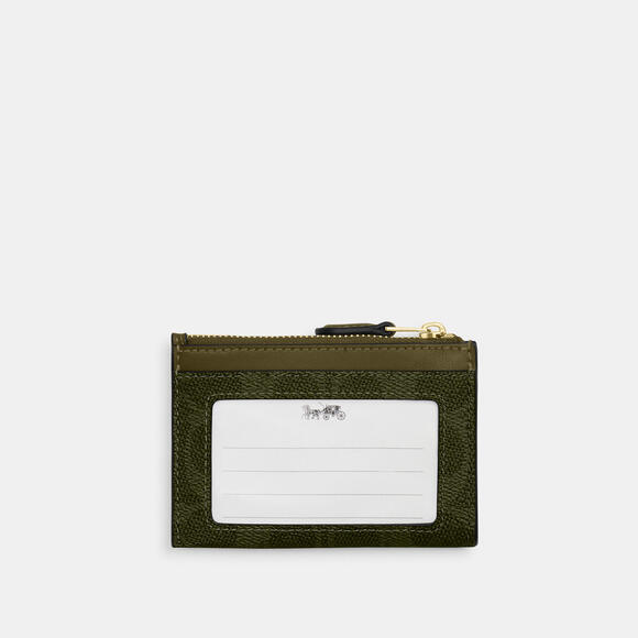 Coach Mini Skinny Id Case In Signature Canvas NWT Authentic - Picture 2 of 3